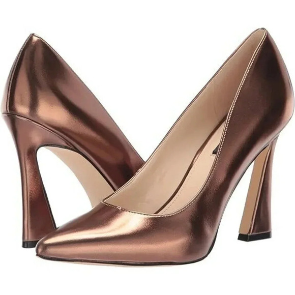 NWOB Nine West Trendz 3 Pump Heel Size 6M Rose Gold Pointed Toe Slip On Women's - Picture 4 of 12